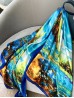 Premium Silk Feeling Vibrant Scenery Print Scarf